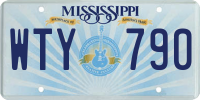 MS license plate WTY790