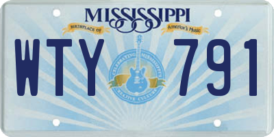 MS license plate WTY791