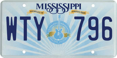MS license plate WTY796