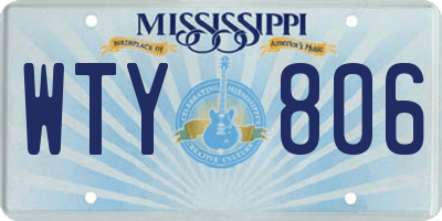 MS license plate WTY806