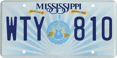 MS license plate WTY810