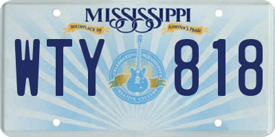 MS license plate WTY818