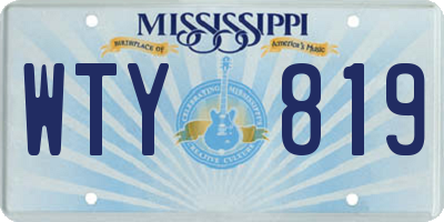 MS license plate WTY819