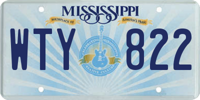 MS license plate WTY822