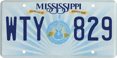 MS license plate WTY829