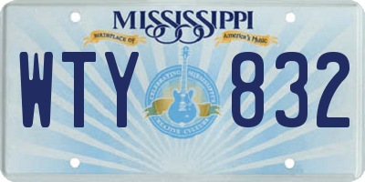 MS license plate WTY832