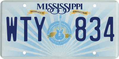 MS license plate WTY834