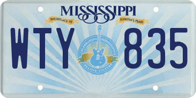 MS license plate WTY835