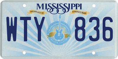MS license plate WTY836