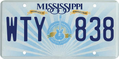 MS license plate WTY838