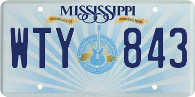 MS license plate WTY843