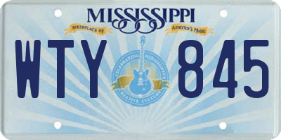 MS license plate WTY845