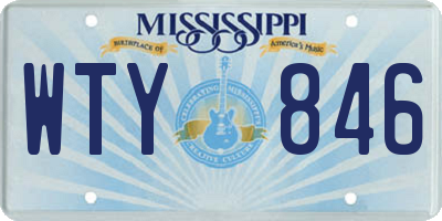 MS license plate WTY846