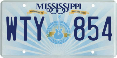 MS license plate WTY854