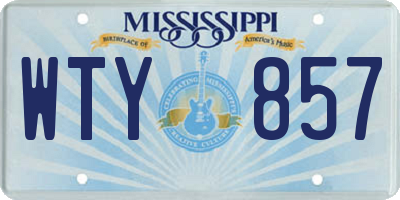 MS license plate WTY857