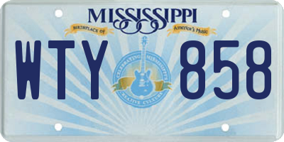 MS license plate WTY858