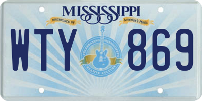 MS license plate WTY869