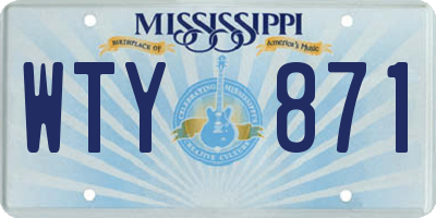 MS license plate WTY871