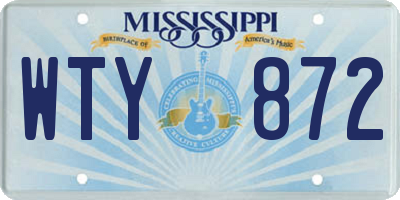 MS license plate WTY872