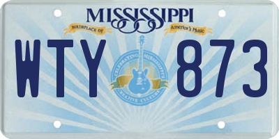 MS license plate WTY873