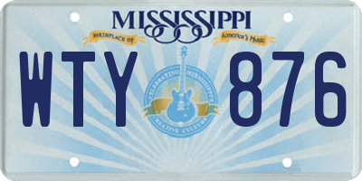 MS license plate WTY876