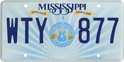 MS license plate WTY877