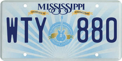 MS license plate WTY880