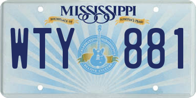 MS license plate WTY881
