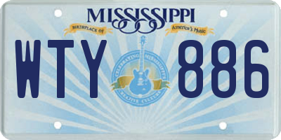 MS license plate WTY886