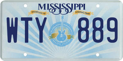 MS license plate WTY889