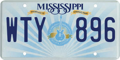 MS license plate WTY896