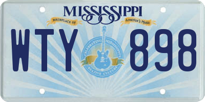MS license plate WTY898
