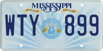MS license plate WTY899