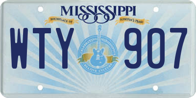 MS license plate WTY907