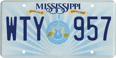 MS license plate WTY957