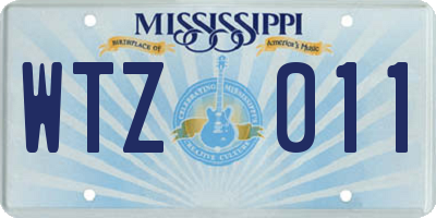 MS license plate WTZ011