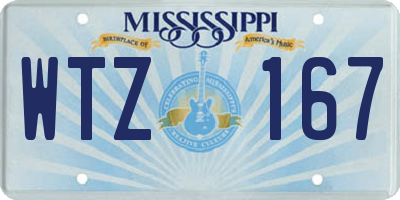 MS license plate WTZ167