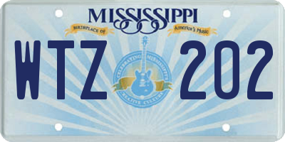 MS license plate WTZ202