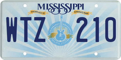 MS license plate WTZ210