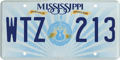MS license plate WTZ213