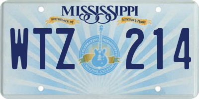 MS license plate WTZ214