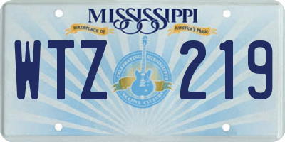 MS license plate WTZ219