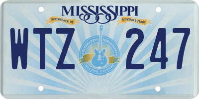MS license plate WTZ247