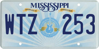 MS license plate WTZ253