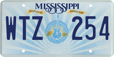 MS license plate WTZ254