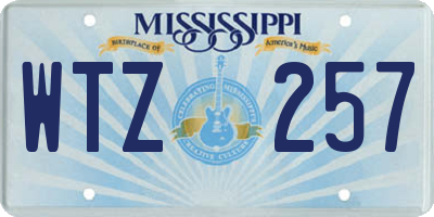 MS license plate WTZ257