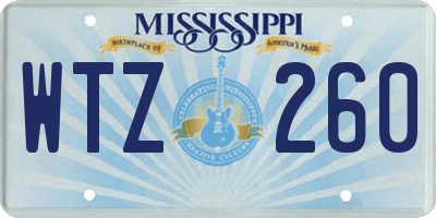 MS license plate WTZ260