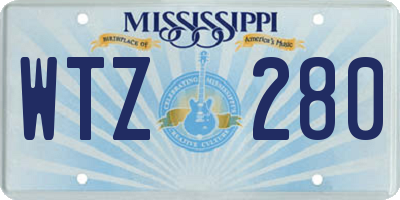 MS license plate WTZ280