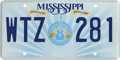 MS license plate WTZ281