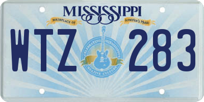 MS license plate WTZ283